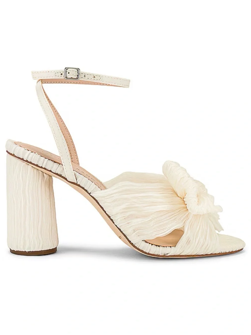 Loeffler Randall Camellia White Pleated Bow Heel 7.5 NEW‎